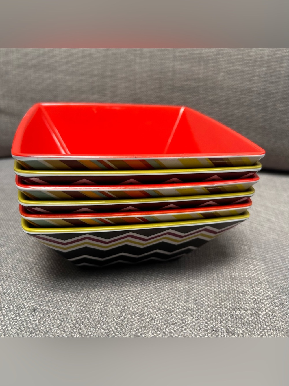 Vtg ‘11 Missoni Colab Target Limited Edition6-pcs Melamine Square Bowls #0415267 - Picture 2 of 16